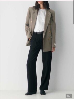 Aritzia Wilfred Black Wide-Leg Trousers
